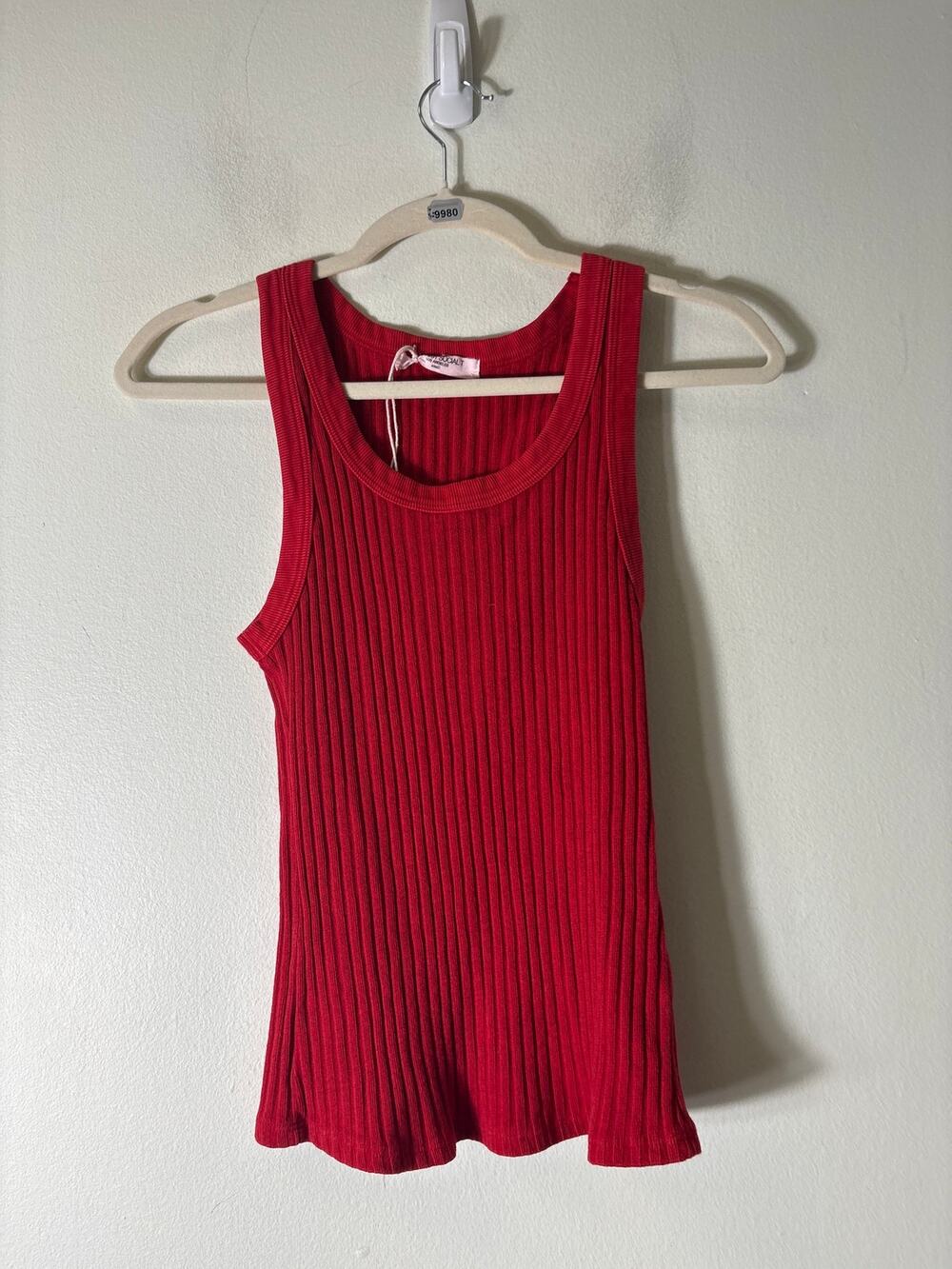 Project Social T Red Ribbed Sweater Tank Sz S